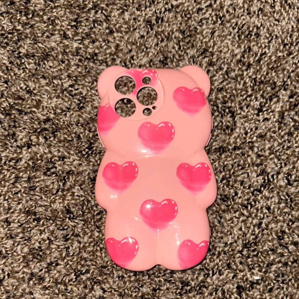 Pink Bear Heart Phone Case